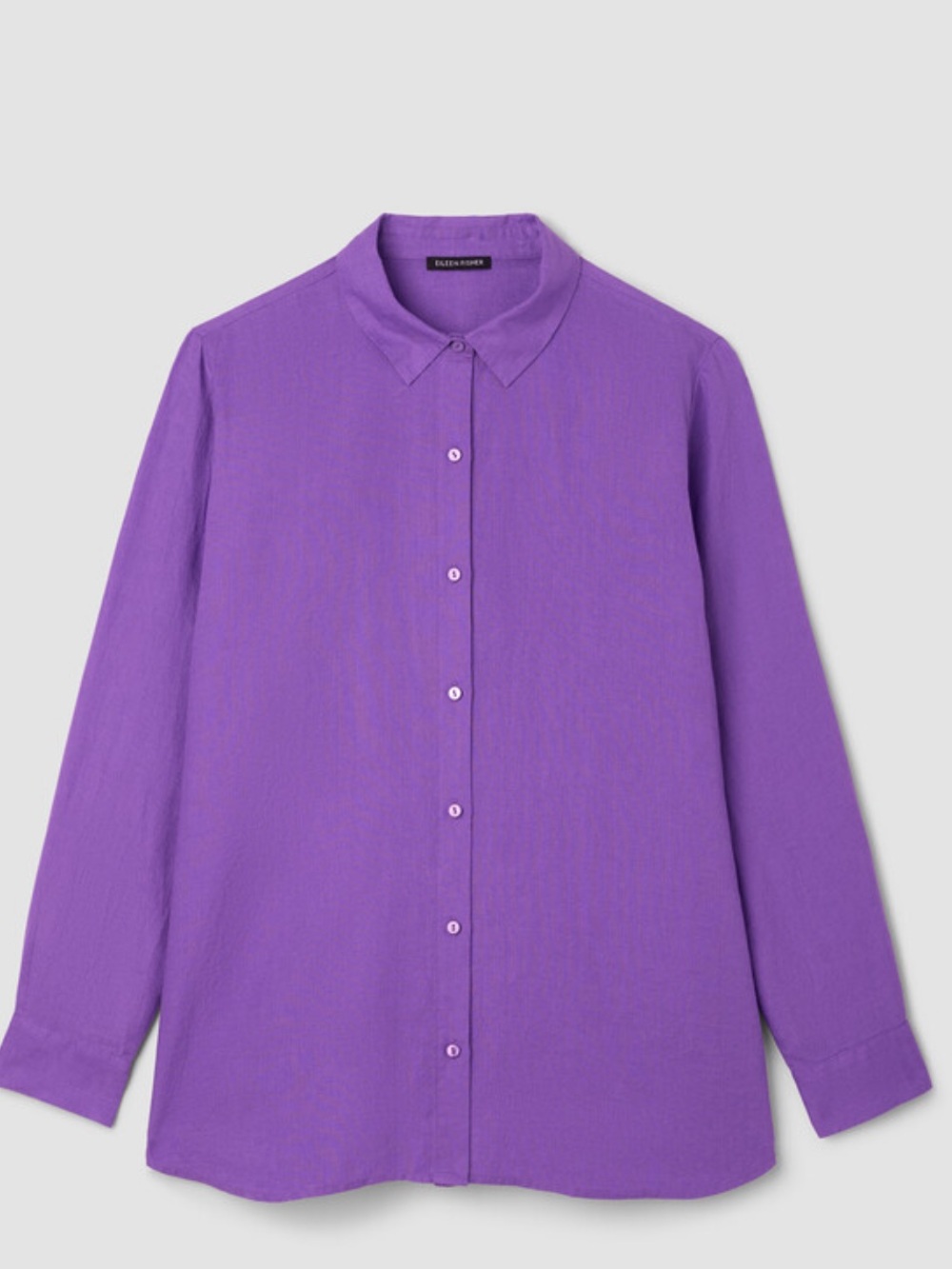 Eileen fisher Organic Handkerchief Linen Classic Collar Shirt petunia nwt